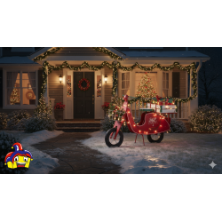 Decorazioni natalizie art.115177 fioriera scooter cm 111x46h.75 consegna gratuita-arredamentishop.it  AD TREND Offerte mobili...