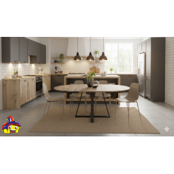 Tavolo allungabile rotondo cm diametro 120h.75,5 allungabile cm 170 art.2180 nuovo consegna gratuita-arredamentishop.it  Temp...