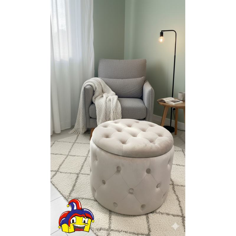 Contenitore pouf velluto rosa cipria cm diametro 50h.40 nuovo art.67937 consegna gratuita-arredamentishop.it  AD TREND Offert...