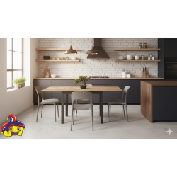 Tavolo quadrato allungabile cm 90x90h.76,5 apertura a libro cm 180x90h.74,5 nuovo art.2141 consegna gratuita-arredamentishop....