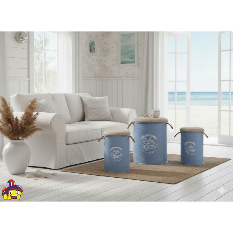 Design pouf contenitore set 3 misure nuovo art.74692 consegna gratuita-arredamentishop.it  AD TREND Offerte mobili 105,00 € 1...