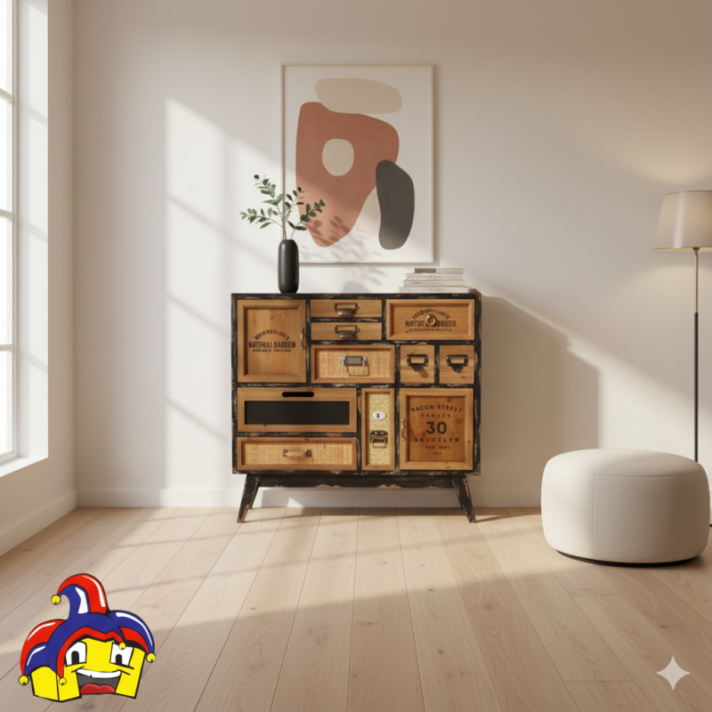 Cassettiera ingresso vintage montata cm 87x34h.81,5 nuova art.15964 consegna gratuita-arredamentishop.it  AD TREND Offerte mo...