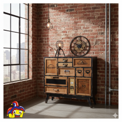 Cassettiera ingresso vintage montata cm 87x34h.81,5 nuova art.15964 consegna gratuita-arredamentishop.it  AD TREND Offerte mo...