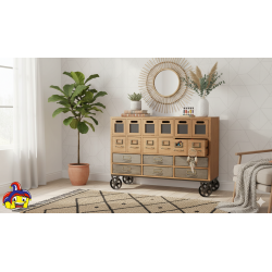 Cassettiera vintage industriale montata cm 105x34h.79 nuova art.15968 consegna gratuita-arredamentishop.it  AD TREND Offerte ...