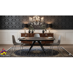 Tavolino rotante cm 140x90h.78 allungabile cm 200 top ceramica opaco nuovo art.2060 consegna gratuita-arredamentishop.it  Tem...