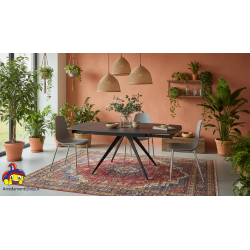 Tavolino rotante cm 140x90h.78 allungabile cm 200 top ceramica opaco nuovo art.2060 consegna gratuita-arredamentishop.it  Tem...