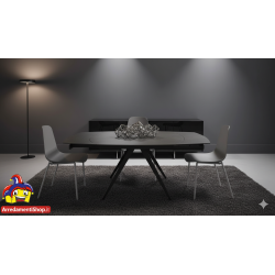 Tavolino rotante cm 140x90h.78 allungabile cm 200 top ceramica opaco nuovo art.2060 consegna gratuita-arredamentishop.it  Tem...