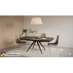 Tavolino rotante cm 140x90h.78 allungabile cm 200 top ceramica opaco nuovo art.2060 consegna gratuita-arredamentishop.it  Tem...