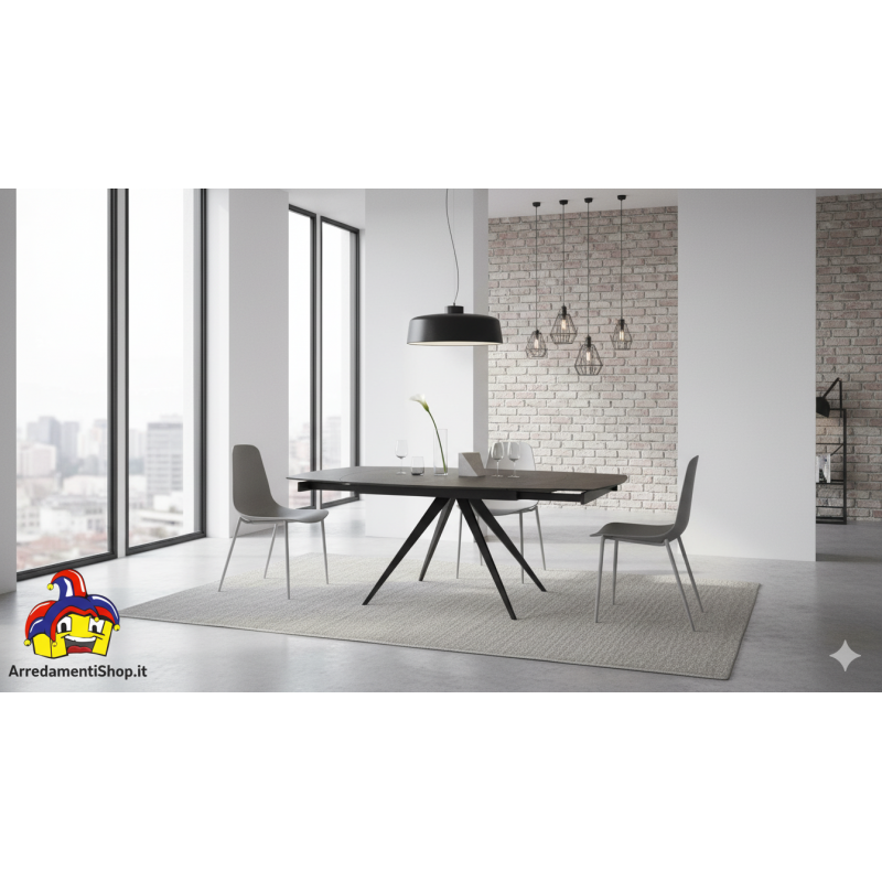 Tavolino rotante cm 140x90h.78 allungabile cm 200 top ceramica opaco nuovo art.2060 consegna gratuita-arredamentishop.it  Tem...