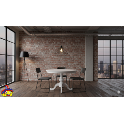 Tavolo rotondo allungabile bianco cm 120 aperto 160 nuovo art.1453 consegna gratuita-arredamentishop.it  Tempesta Offerte mob...