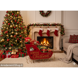 Slitta Babbo Natale ferro cm 120x60h.77,5 nuova art.115212 consegna gratuita-arredamentishop.it  AD TREND Offerte mobili 295,...