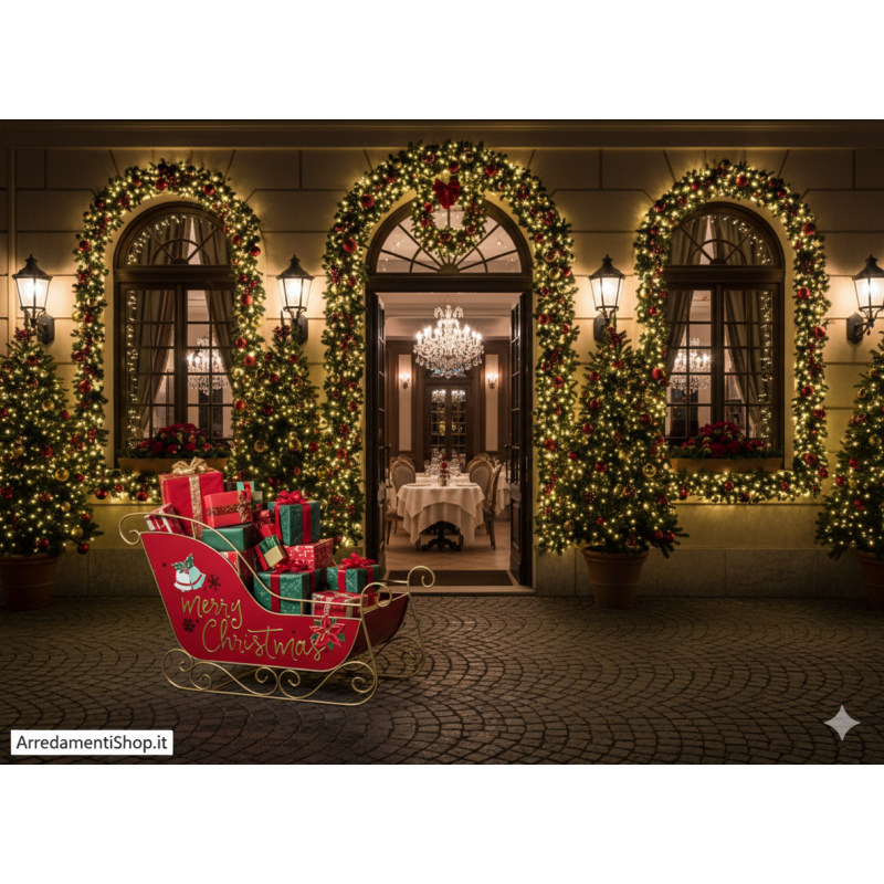 Slitta Babbo Natale ferro cm 120x60h.77,5 nuova art.115212 consegna gratuita-arredamentishop.it  AD TREND Offerte mobili 295,...