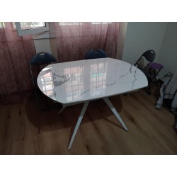 Tavolo girevole allungabile cm 120x90h.78 aperto cm 180 top ceramica nuovo art.1919 consegna gratuita-arredamentishop.it  Tem...