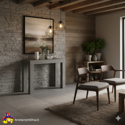 Consolle allungabile grigio 3 metri cm 90x45h.76 aperta cm 90x300 nuova art.1874 consegna gratuita-arredamentishop.it  Tempes...