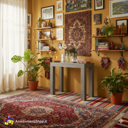 Consolle allungabile grigio 3 metri cm 90x45h.76 aperta cm 90x300 nuova art.1874 consegna gratuita-arredamentishop.it  Tempes...