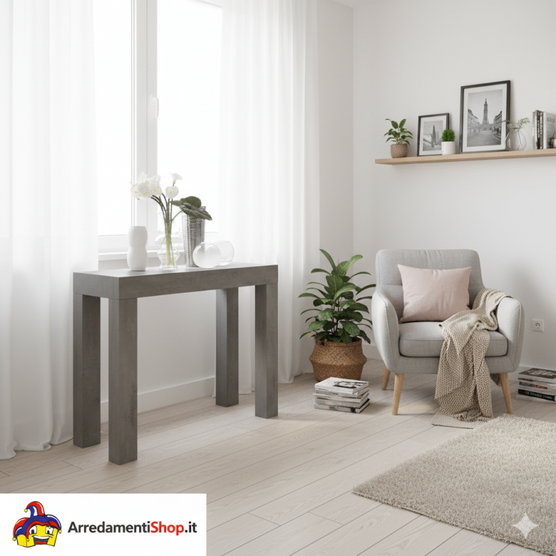 Consolle allungabile grigio 3 metri cm 90x45h.76 aperta cm 90x300 nuova art.1874 consegna gratuita-arredamentishop.it  Tempes...