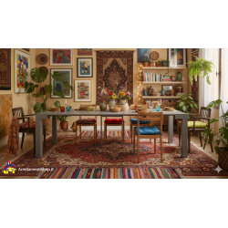 Consolle allungabile grigio 3 metri cm 90x45h.76 aperta cm 90x300 nuova art.1874 consegna gratuita-arredamentishop.it  Tempes...