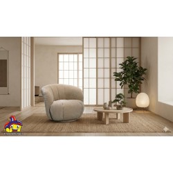 Poltrona japandi velluto beige cm 86x84h.70 nuova art.120324 consegna gratuita-arredamentishop.it  AD TREND Offerte mobili 32...