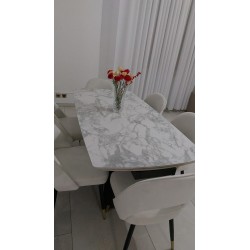 Tavolo ceramica effetto marmo cm 180x90h.76 allungabile cm 220/260 art.2064 nuovo consegna gratuita-arredamentishop.it  Tempe...