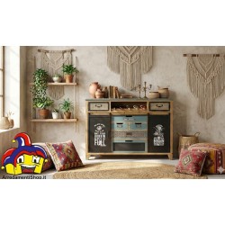 Mobiletto ferro e legno montato cm 120x35h.98 nuovo art.119037 consegna gratuita-arredamentishop.it  AD TREND Offerte mobili ...