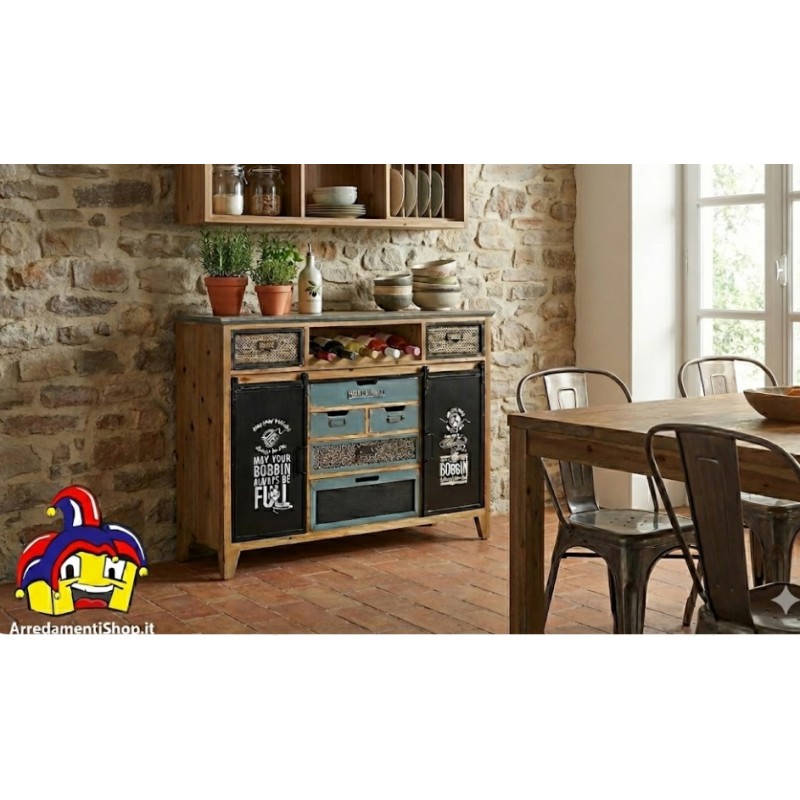 Mobiletto ferro e legno montato cm 120x35h.98 nuovo art.119037 consegna gratuita-arredamentishop.it  AD TREND Offerte mobili ...
