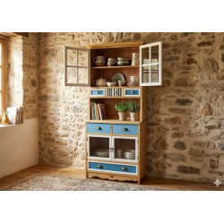 Libreria con vetrina montata cm 74x34,5h.176 nuova art.119286 consegna gratuita-arredamentishop.it  AD TREND Offerte mobili 2...