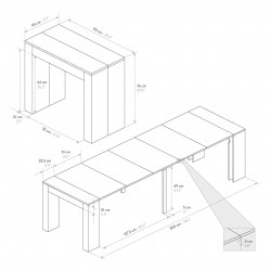 Consolle allungabile olmo perla cm 90x45h.76 aperta 3 metri nuova art.1938 consegna gratuita-arredamentishop.it  Tempesta Off...