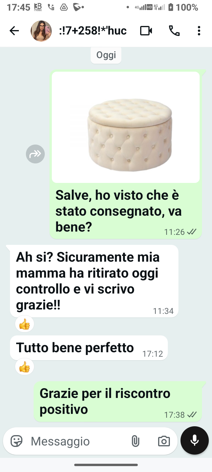Testimonianza reale di un cliente: " Tutto bene perfetto ".