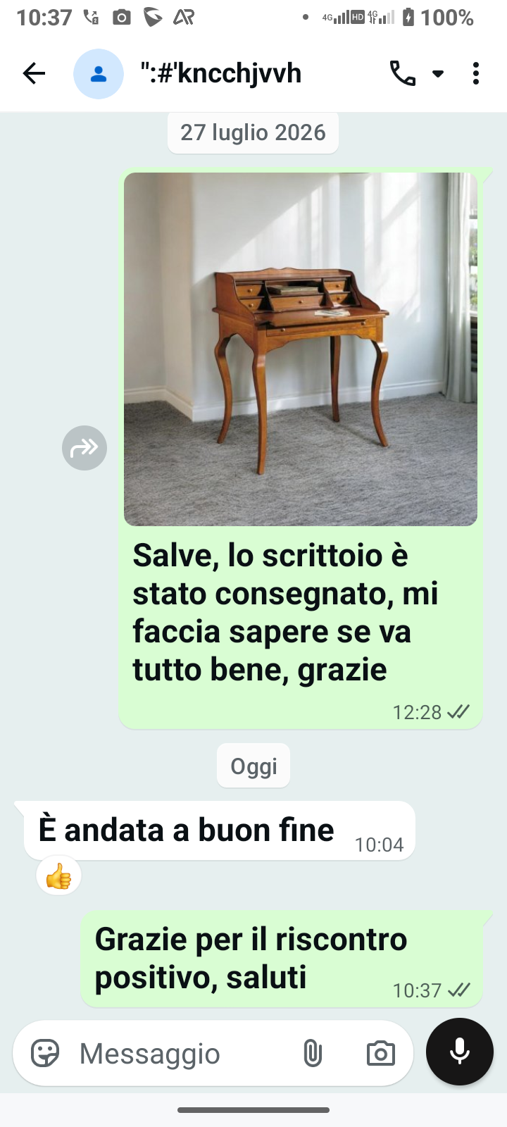 Testimonianza reale di un cliente: " E' andata a buon fine ".