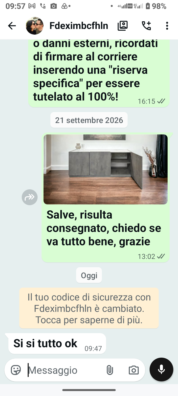 Testimonianza reale di un cliente: " Si si tutto ok "